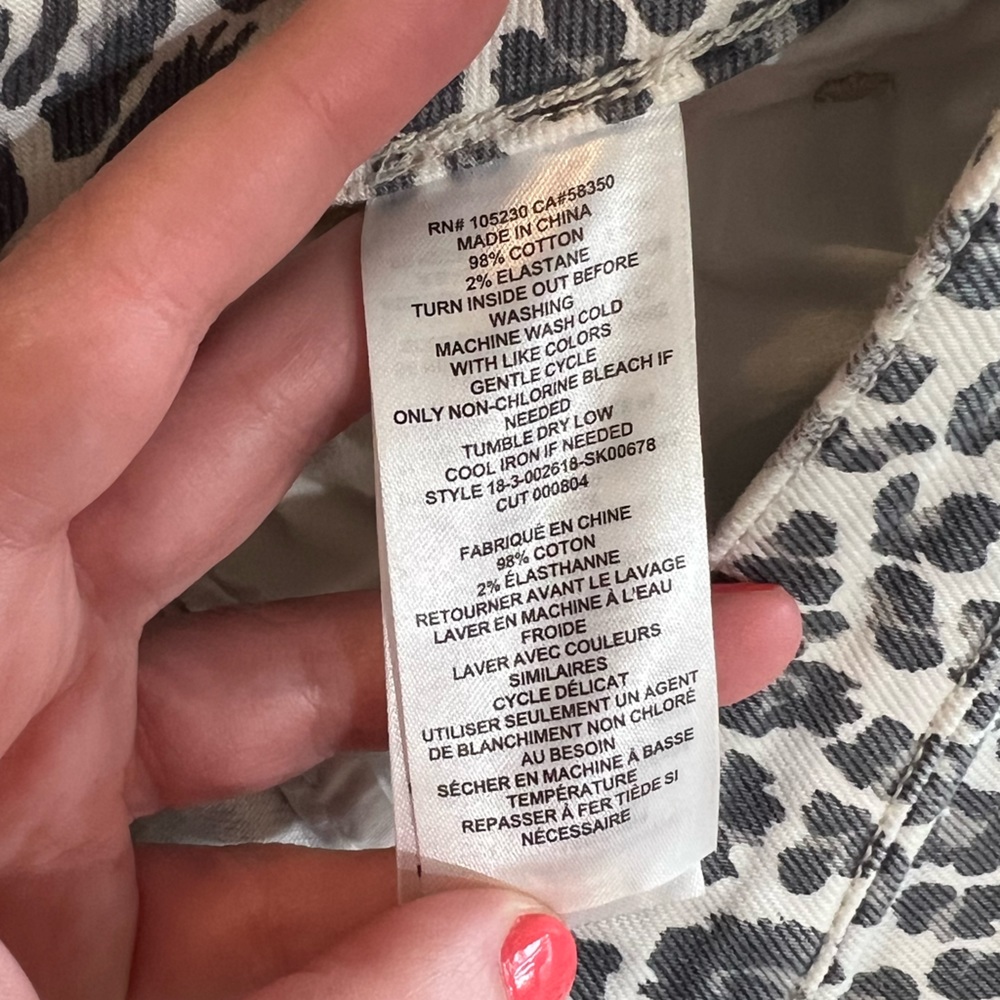 Current/Elliot size 26 cream and gray cheetah animal print denim mini skirt - Picture 9 of 11